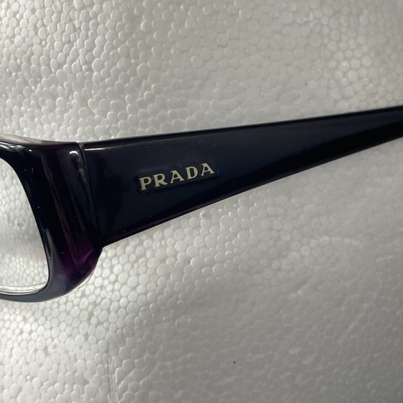 Prada Eyeglasses VPR ZXN 101 Dark Purple Rectangular Frame Italy - Picture 3 of 13